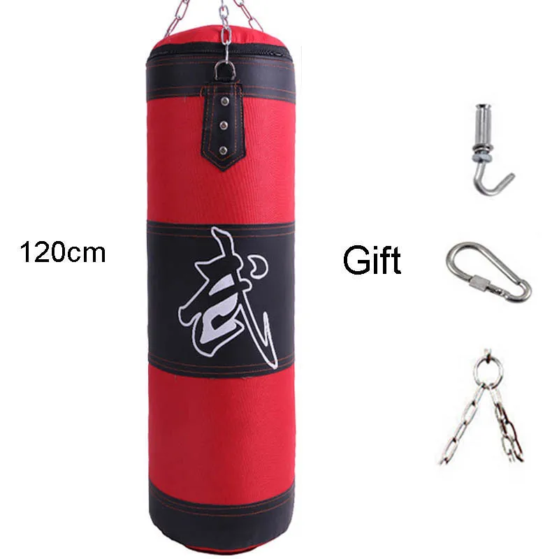 Punch Sandbag Durable Boxing Heavy Punch Bag With Metal Chain Hook Carabiner Fitness Training Hook Kick Fight Karate Taekwondo 4